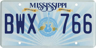 MS license plate BWX766