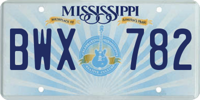 MS license plate BWX782