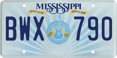 MS license plate BWX790