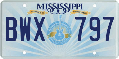 MS license plate BWX797