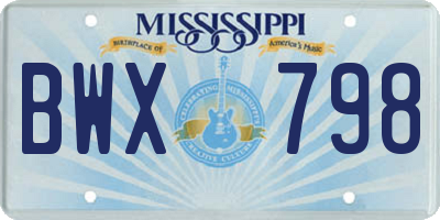 MS license plate BWX798