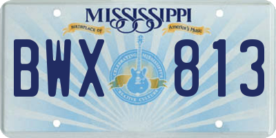 MS license plate BWX813