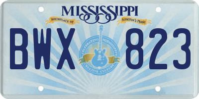 MS license plate BWX823