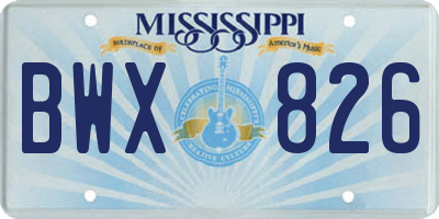 MS license plate BWX826