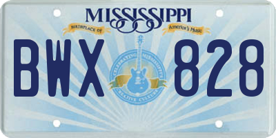MS license plate BWX828