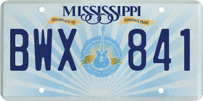 MS license plate BWX841