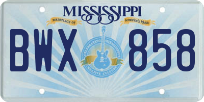 MS license plate BWX858