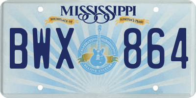 MS license plate BWX864