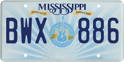 MS license plate BWX886