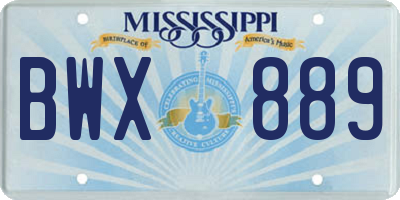 MS license plate BWX889