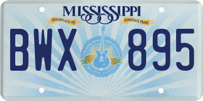MS license plate BWX895