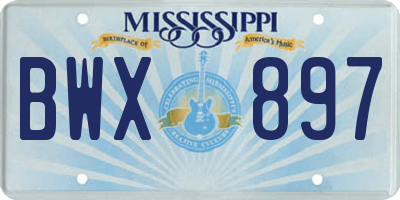 MS license plate BWX897
