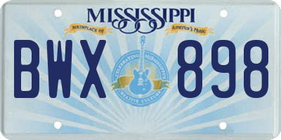 MS license plate BWX898