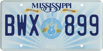 MS license plate BWX899