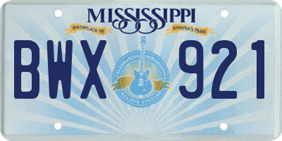 MS license plate BWX921
