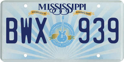 MS license plate BWX939
