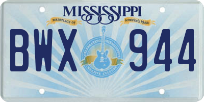 MS license plate BWX944