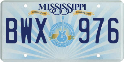 MS license plate BWX976