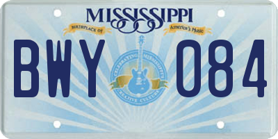 MS license plate BWY084