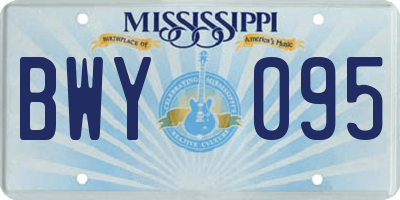 MS license plate BWY095