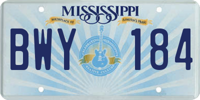 MS license plate BWY184