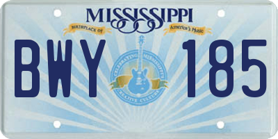 MS license plate BWY185