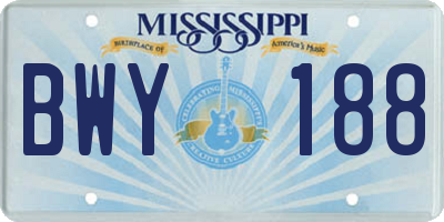 MS license plate BWY188