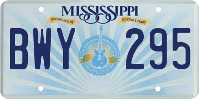 MS license plate BWY295