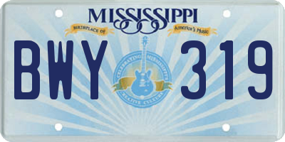 MS license plate BWY319