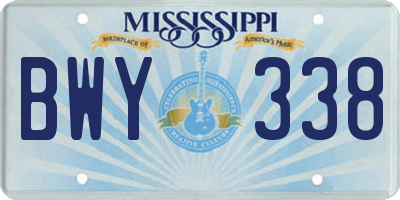 MS license plate BWY338