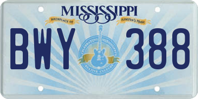 MS license plate BWY388