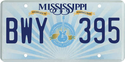MS license plate BWY395