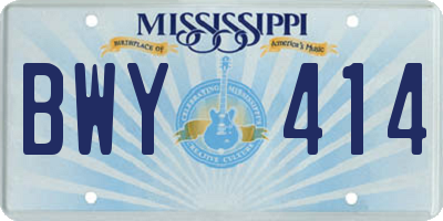 MS license plate BWY414