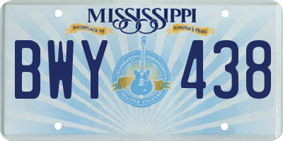 MS license plate BWY438