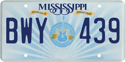 MS license plate BWY439