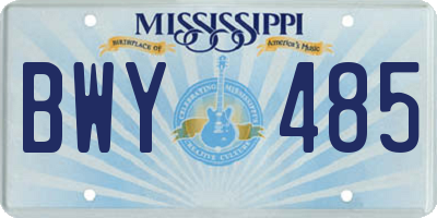 MS license plate BWY485