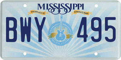 MS license plate BWY495