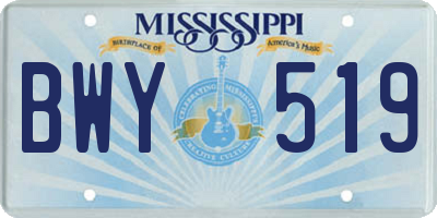 MS license plate BWY519