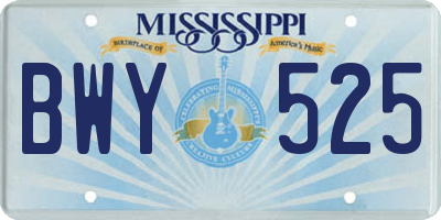 MS license plate BWY525