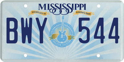 MS license plate BWY544