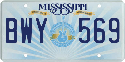 MS license plate BWY569