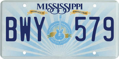MS license plate BWY579