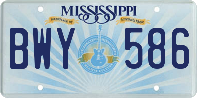 MS license plate BWY586