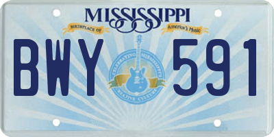 MS license plate BWY591