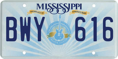 MS license plate BWY616