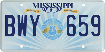 MS license plate BWY659