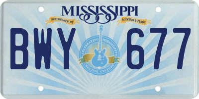 MS license plate BWY677