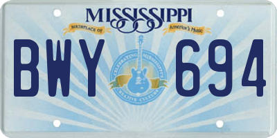 MS license plate BWY694