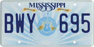 MS license plate BWY695