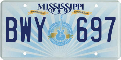 MS license plate BWY697